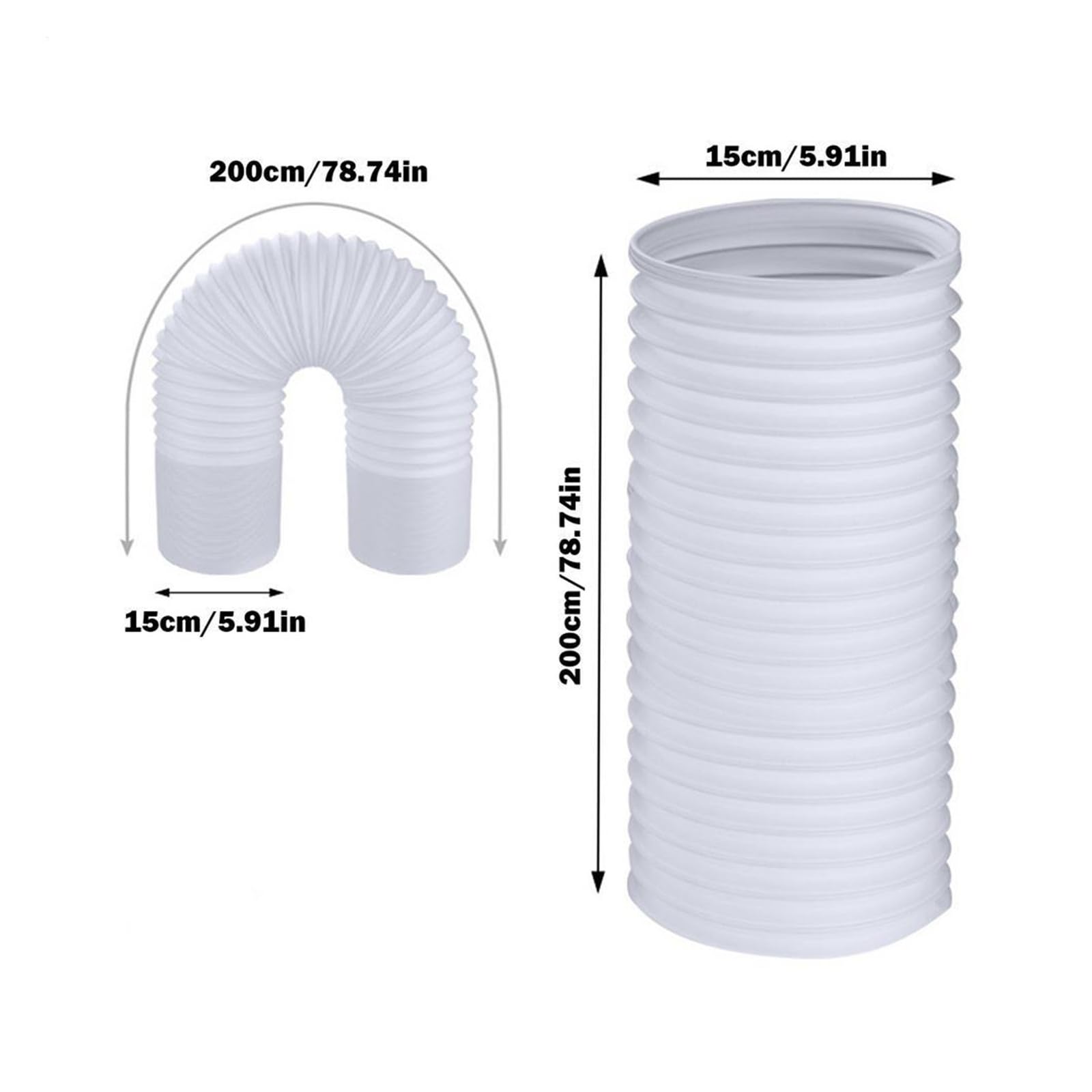 Compatibile Con Il Tubo Di Scarico Universale AC | Tubo di prolunga for condotto flessibile telescopico da 130/150 mm for climatizzazione mobile(150mmx2 m)