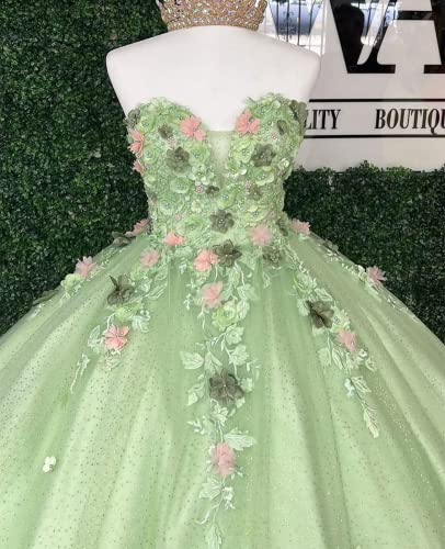 Off Shoulder Ball Gowns Long Quinceanera Dress 3D Flower Princess Dress4