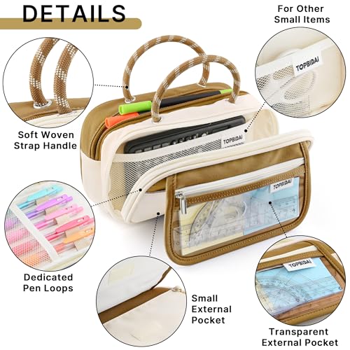 Image of TOPBIDAI Large Pencil Case Pouch School Supplies for Girls Boy Women Men