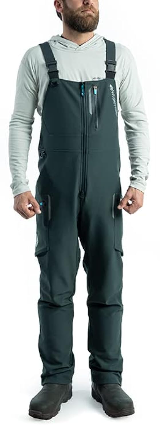 Whitewater Tamer Windproof and Water Resistant Fishing Bibs (Charcoal, Small)