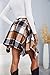 Plaid Asymmetrical Hem Mini Skirts for Women Fall Winter Fashion Warm High Waist Tie Front Retro Grunge Skirts