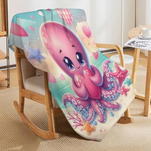 Manta de franela con pulpo para tardes de sofá y película en casa 5