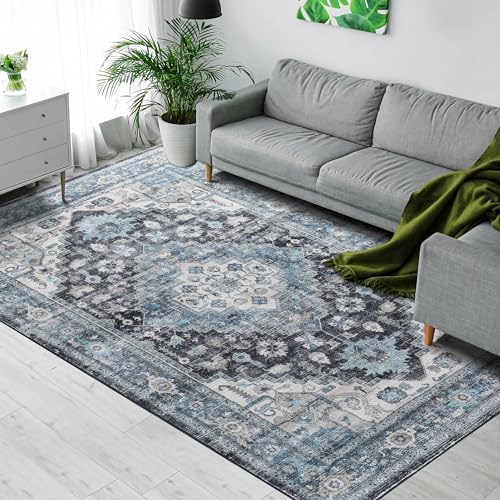 9x12 Vintage Blue Area Rug