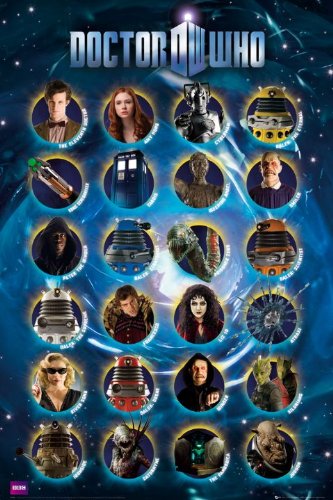 Doctor Who Poster ~ Character Chart ~ Exclusive U.K. Import ~ 24x36 inches