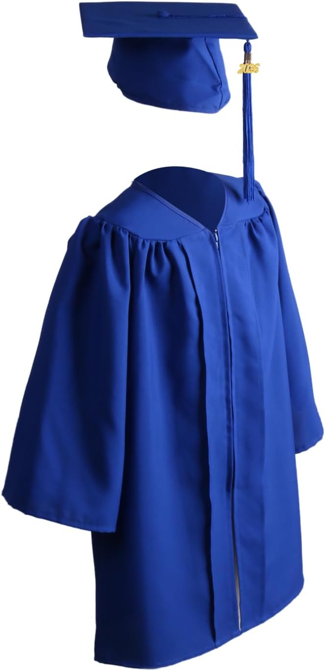 Unisex Matte Kindergarten Graduation Gown Cap Tassel Set 2026