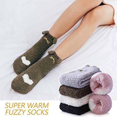 Image of MQELONG Womens Super Soft Fuzzy Cozy Home Sleeping Socks Microfiber Winter Warm Slipper Socks