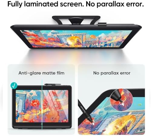 XPPen Artist 22 Plus 130% sRGB Drawing Tablet with Screen, 16.7 Million Colors Art Tablet with 16384 Pressure Stylus, Full Laminated, Anti-Glare Display Computer Graphic Tablet (22 inch) - 3
