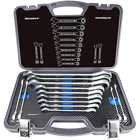 Haskyy Ratschenschlüssel Satz 8-32mm I Ring Maul Ratsche Schlüssel Werkzeug Set 13 tlg Cover