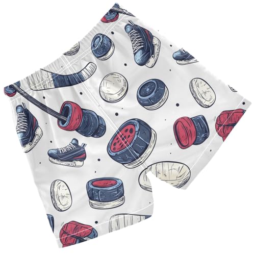 Pigsaly Boys Swim Trunks Ice Hockey Equipment Retro Boys Board Shorts Swimsuit Swimwear Summer Bathing Suit 2T Multicolor2