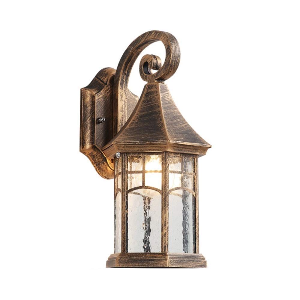 SXSCARKX Waterproof Wall Lamp Antique Outdoor Glass Light Hardwired Task Villa Illumination Courtyard Balcony Driveway Oil Rubbing Bronze Path Aluminum Porch Lights