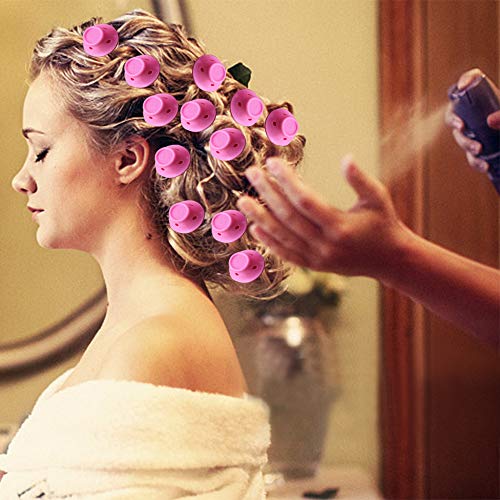 40 Pcs Magic Hair Rollers - Include 20pcs Large Silicone Curlers and 20pcs Small Silicone Curlers（Pink） - Thumbnail 3