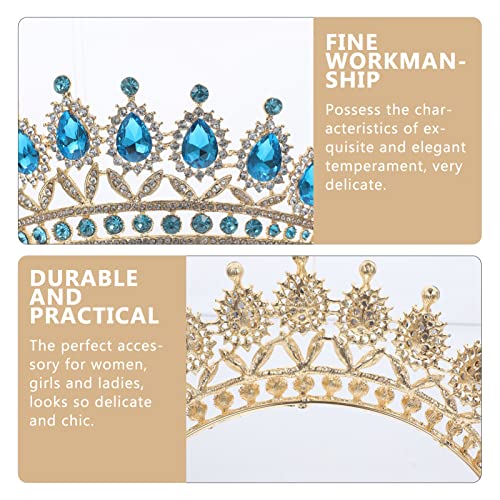 Tiaras de princesa de alta joyería con diamantes de imitación azul 3