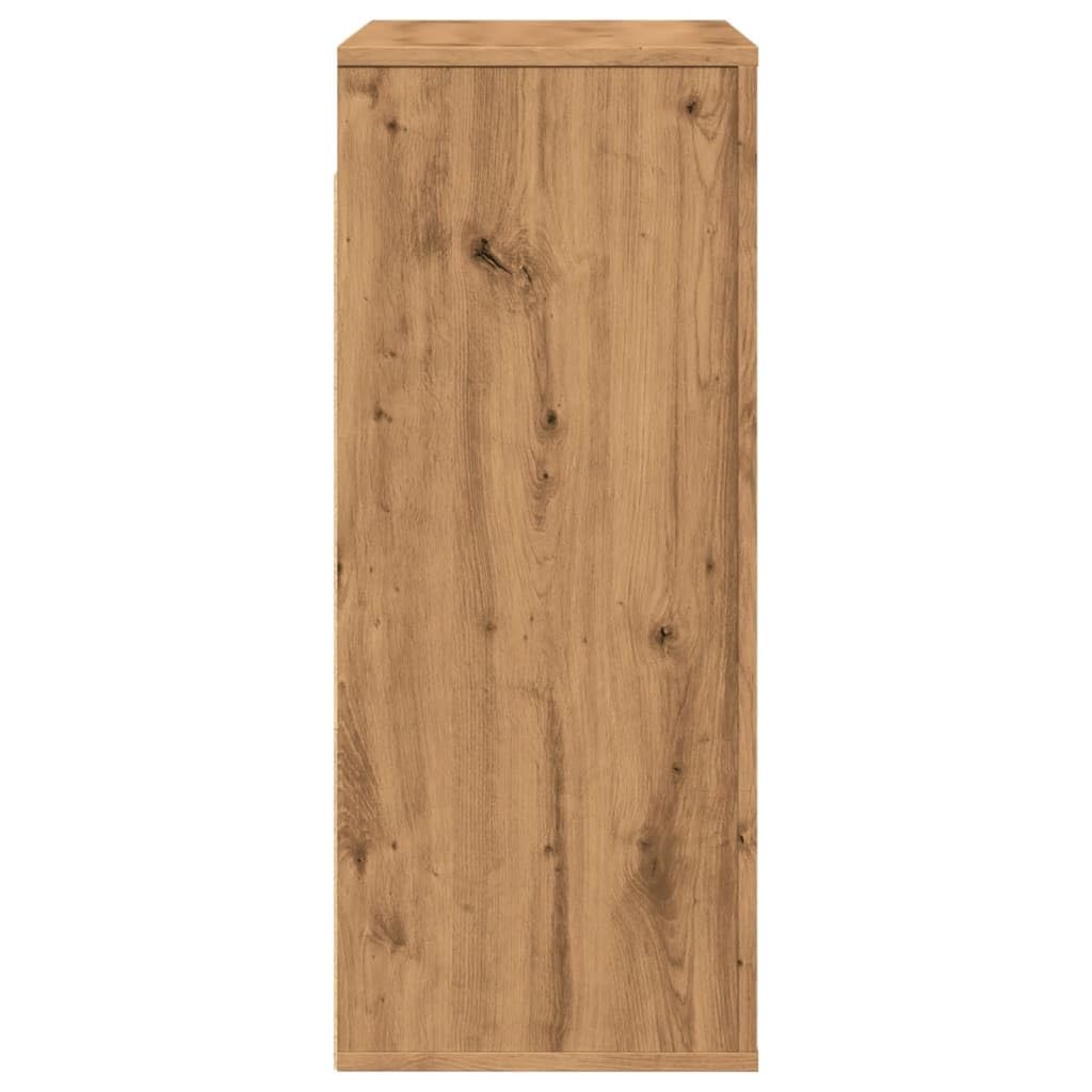 Gecheer Armoire Murale chêne Artisanal 80x33x80 cm Bois d'ingénierie, Meuble de Rangement Suspendu avec Compartiment, Armoire Flottante pour Cuisine, Salon, Salle de Bain, Entrée
