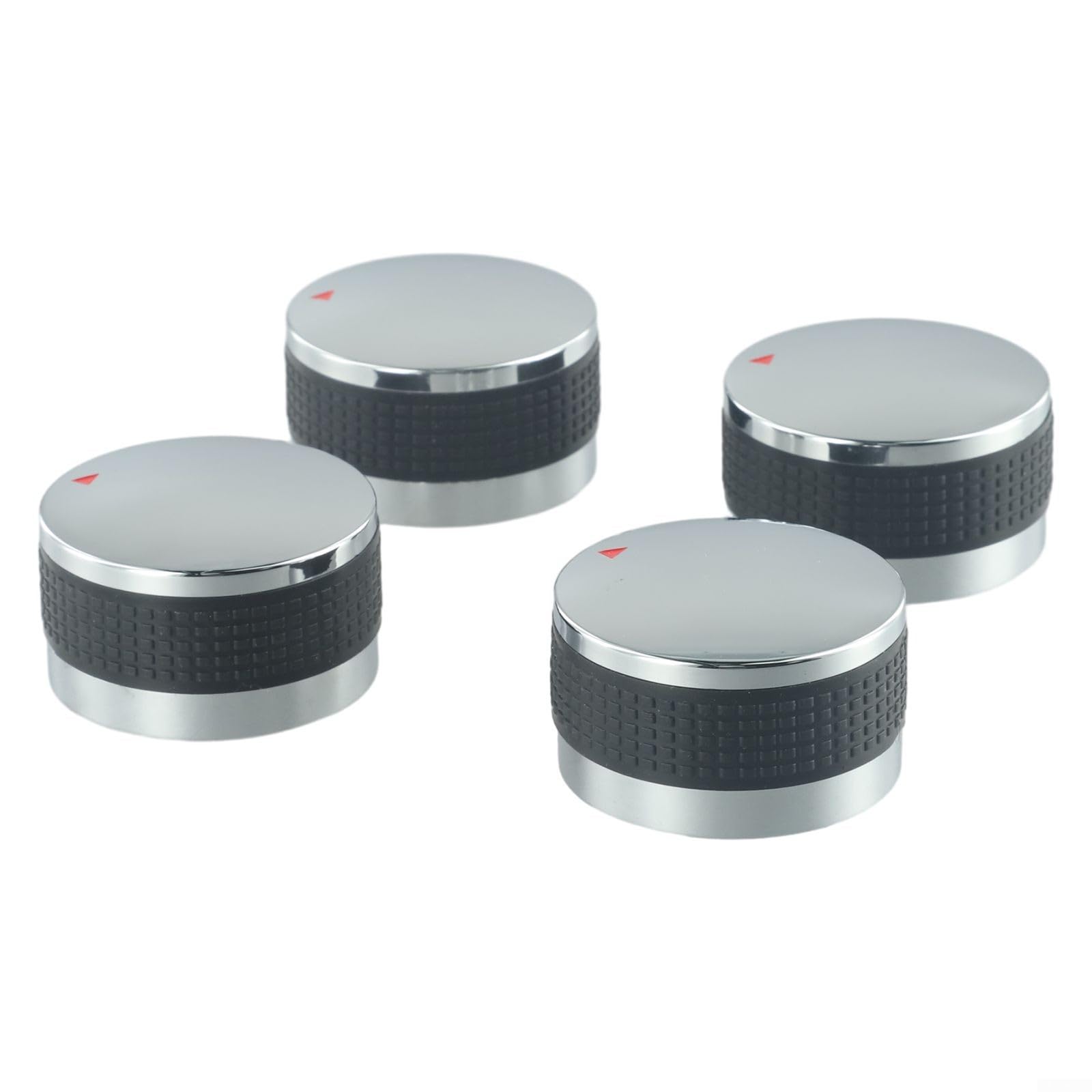Grill Control Knob, 4Pcs Gas Grill Control Knobs Replacement, ABS Plastic with Chrome Finish Round Knobs, for BBQ Oven and Stove(50mm)