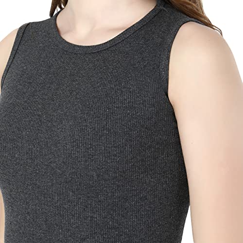 Image of FF Women's Bodycon Short Dress | Sleeveless Round Neck Mini Dress | Women Casual Dresses for Summer
