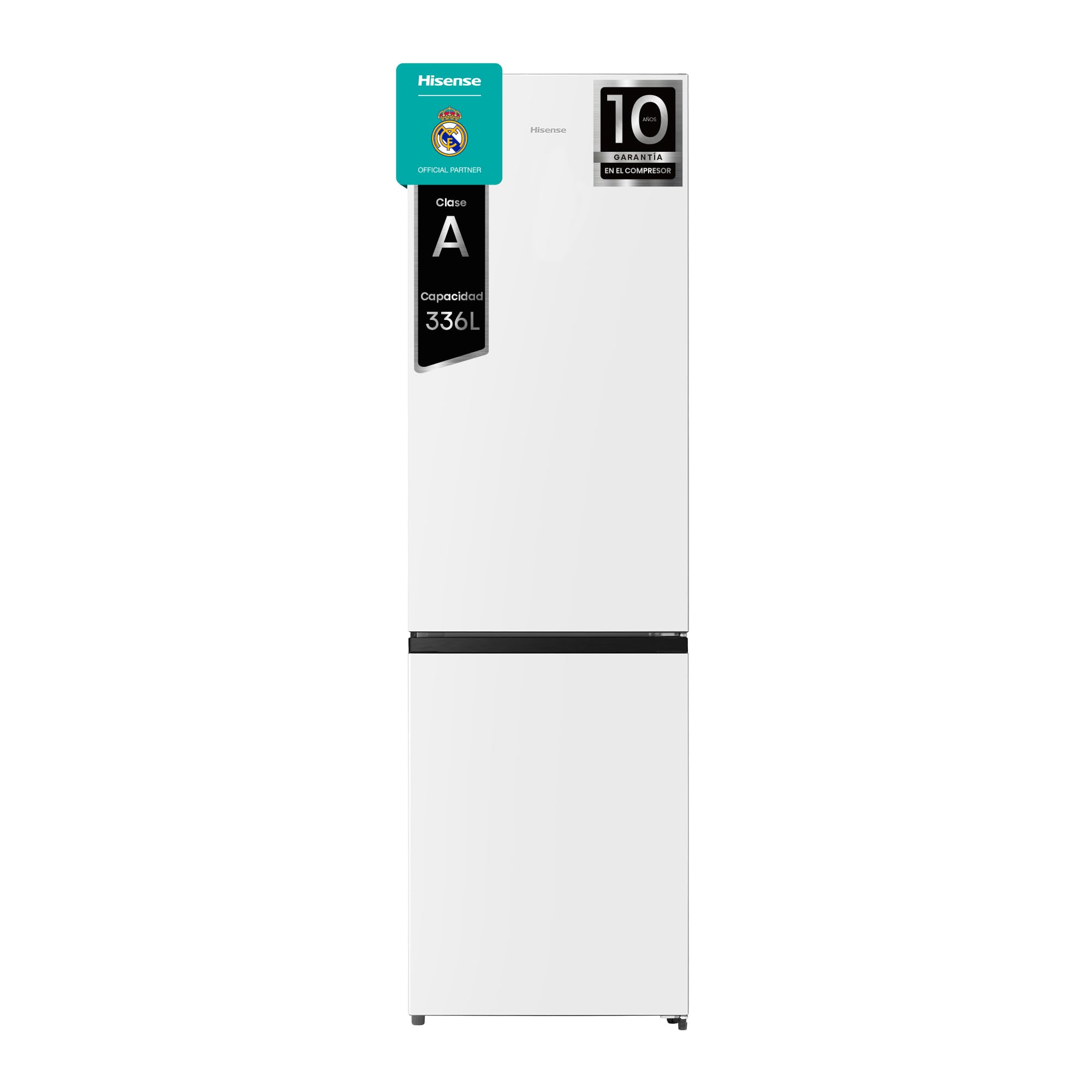 Hisense RB440N4AWA - Frigorífico Combi Total No Frost, Clase A, 336L, 202cm, Multi Airflow, Apertura de Puerta 90, Congelamiento Rápido, Botellero, Puerta Reversible, WiFi, Blanco