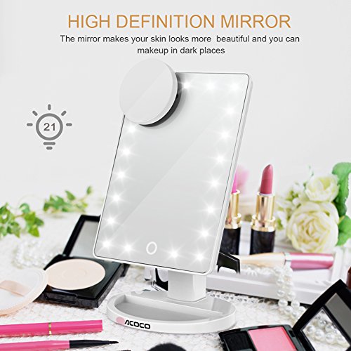 ACOCO - Specchio da trucco bianco