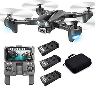 S167 Foldable GPS FPV Drone with 4K Camera Live Video for Beginners, RC Quadcopter with GPS Return Home, Follow Me, Gesture Control, Circle Fly, Drone for Adult with 3 Batteries