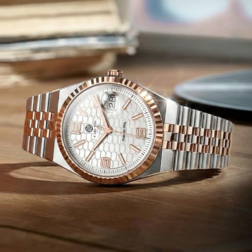 Image of Carlton London Rover Men Analog Watch, Round Dial, Stainless Steel Strap, Quartz Movement, 40 mm Case, Premium Wide Strap Design, 30M Water Resistant, Casual Formal Wear