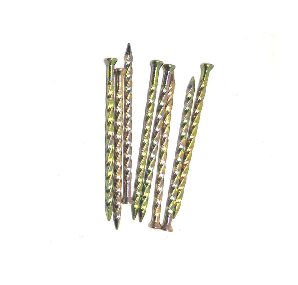 Clavos de ferretería, clavos para hormigón, Clavos de piso con rosca 2,5 mm, clavos acero for carpintería, tablones madera maciza, 3,4 x 80 63 piezas(3.1 * 70 * 90pcs)