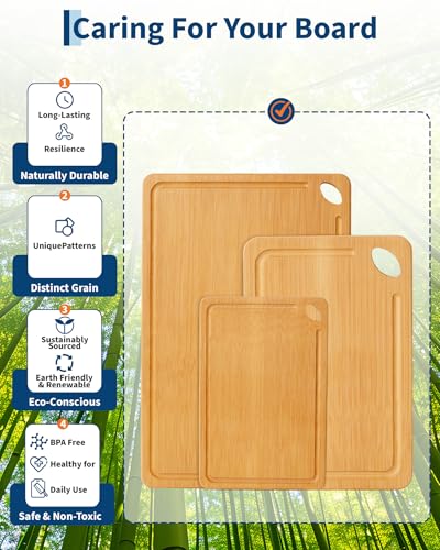 Set de 3 tablas de cortar de bambú rectangulares miniatura 4