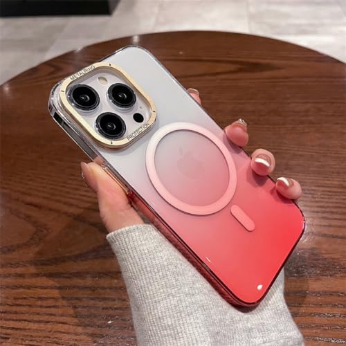 Coque dégradé rouge iPhone 14 Pro Max idéale pour charger sans fil au bureau