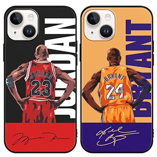 nurkorki [2 Piezas Funda para iPhone 14 Plus 6,7',Dibujos Jugador Baloncesto Jersey 23 24 Patrón...