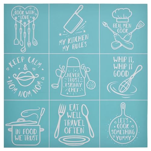 MANGOUSONG Screen Printing Kit,29.5x29.5cm Kitchen Tools Silk Screen Stencils Reusable Silkscreen Print Kit for Printing Handbag Decoration Template ?Seal Tool