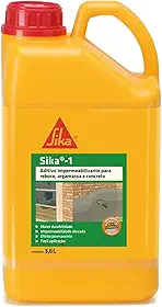 Sika- Aditivo impermeabilizante - Sika 1 amarelo - Argamassa e concreto não armado - Uso Fácil - 3,6L
