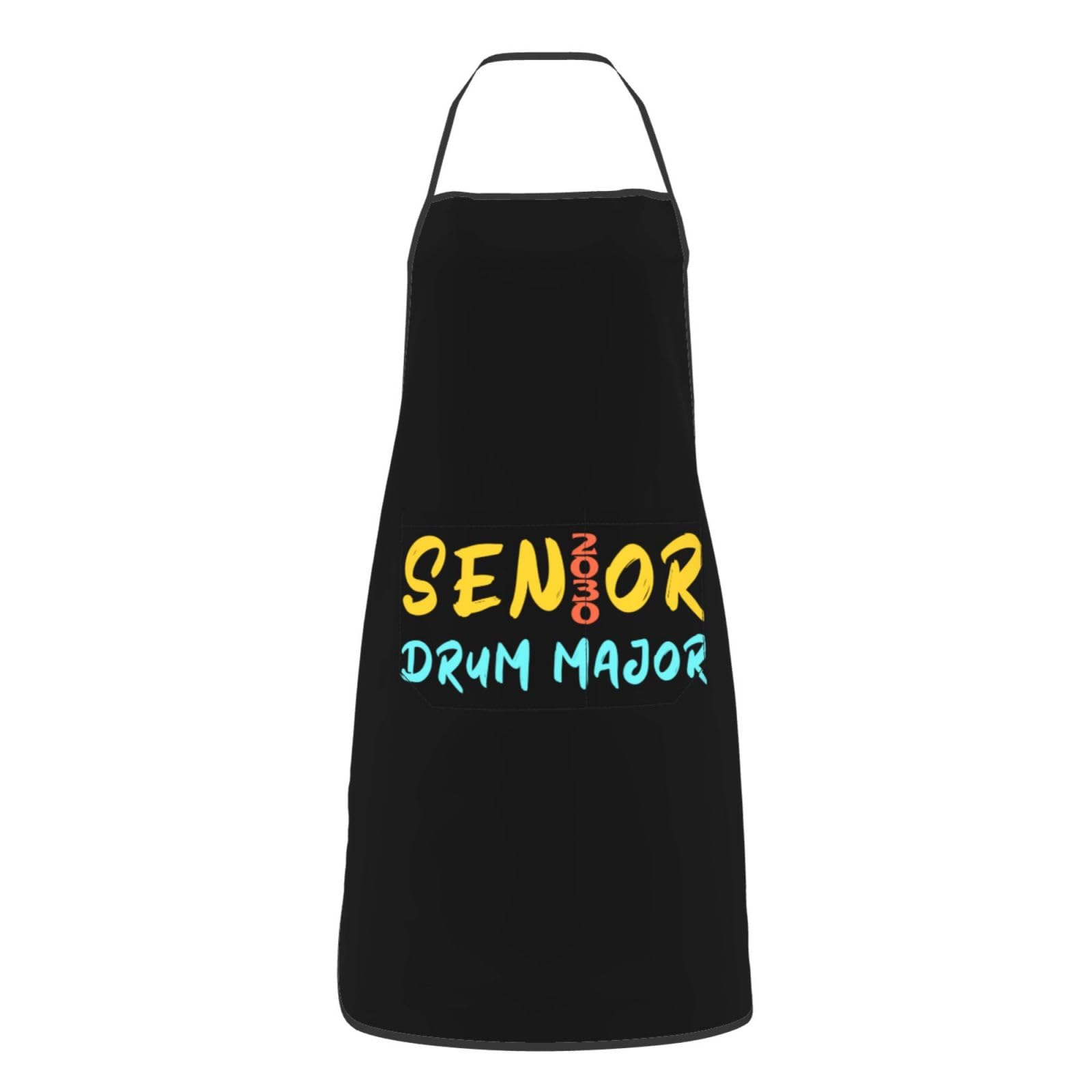 nopicsn Senior 2030 Drum Major Apron for cooking with Pockets Women Men Kitchen Chef Funny Aprons