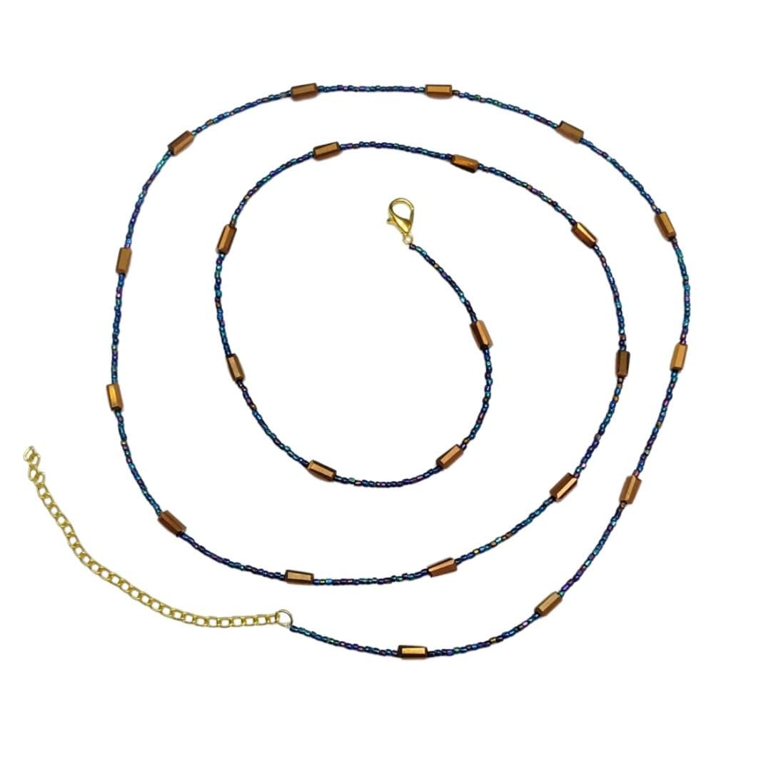 Midnight Blue Beaded Waist Chain for Women | Adjustable Waist Belt Jewelry | Boho Fashion Accessory for Beach, Party & Festive-image-6