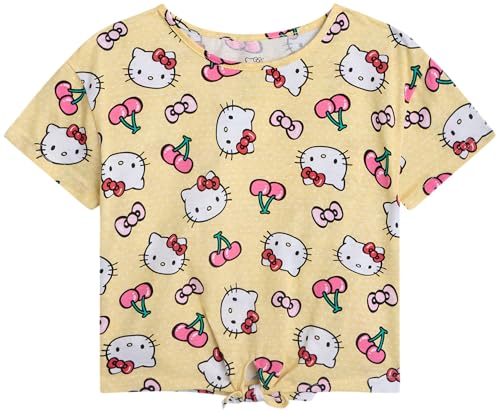 Image of Hello Kitty Girls Shirts - Short Sleeve Cute Casual Crewneck Graphic Tees Shirts for Girls Tops T-Shirt (Sizes: 4-12),