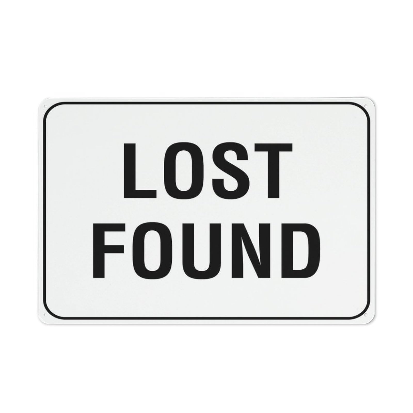 Lost & Found Sign, 8x12 Inch UV-Printed Aluminum Outdoor Sign, Weatherproof Security Sign for Home or Business