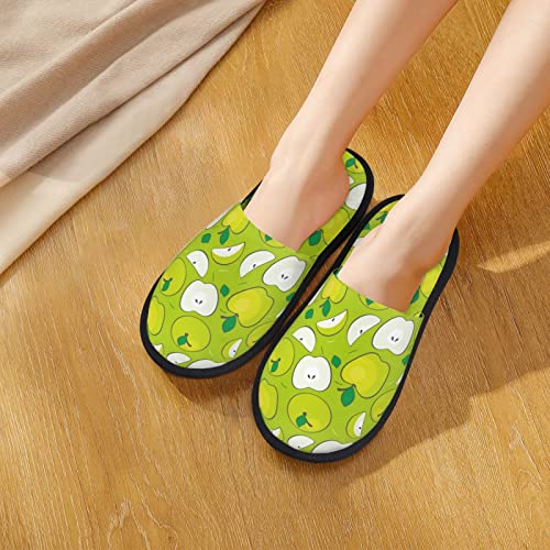 Green Fruit Print House Slippers For Women And Men,Soft Slippers With Memory Foam,Non-Slip Indoor Home Shoes4