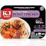 KJ Poultry Kosher for Passover Gluten Free Meals, Roast Chicken with Potato & Carrots, Halal, (1 Pack) Prepared Entree Fully Cooked, Shelf Stable Microwave Dinner, Travel Military Camping