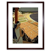 Poster D'art Vintage Monte Carlo Monaco Tennis - Impression 12x16 Pouces (30x41 Cm) Sans Cadre - Déco Murale Rétro, Affiche Ancienne