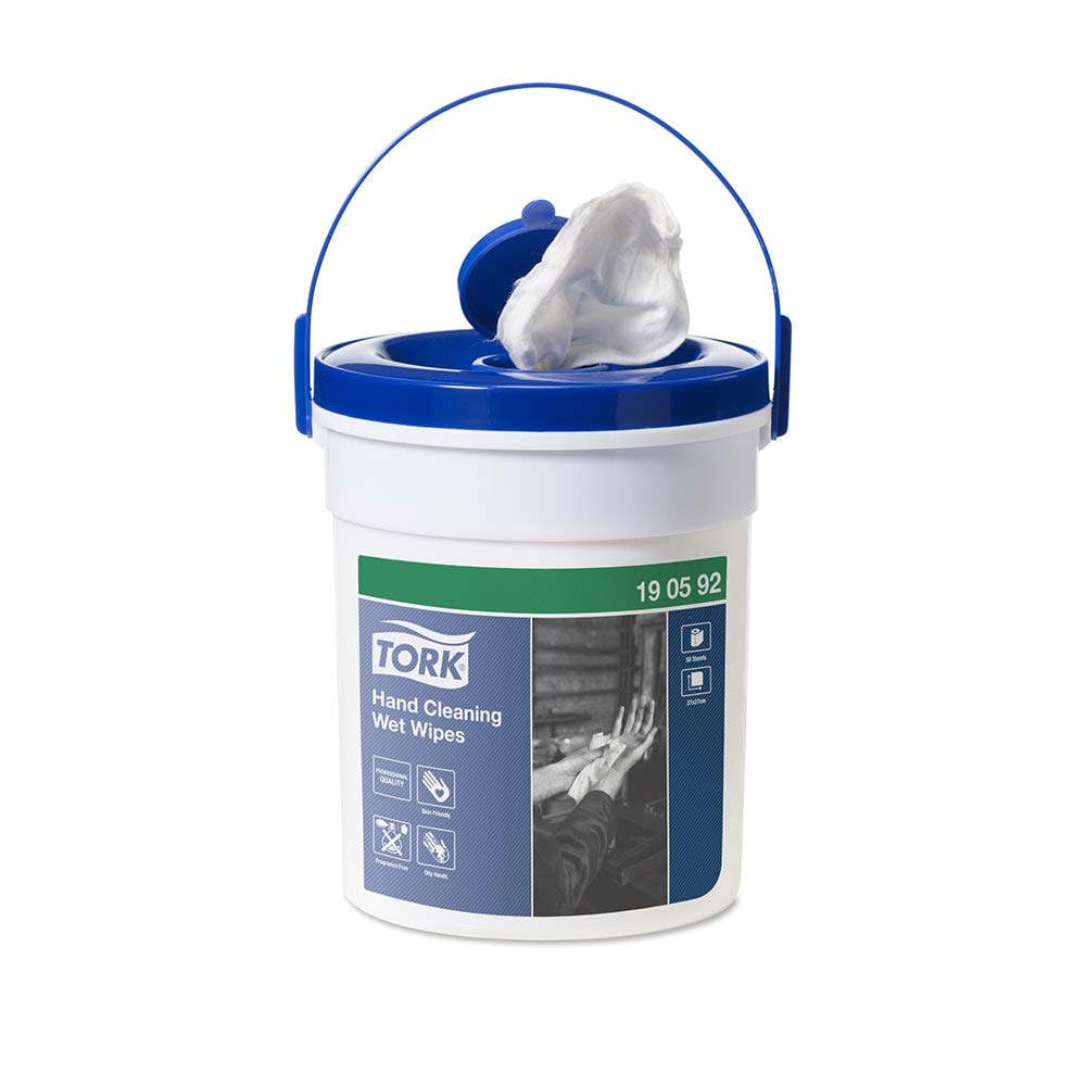 Tork Prem.Wet hand cleaning wipes,1-plywhite,16mx27cm,case 4 buckets/58 sheets