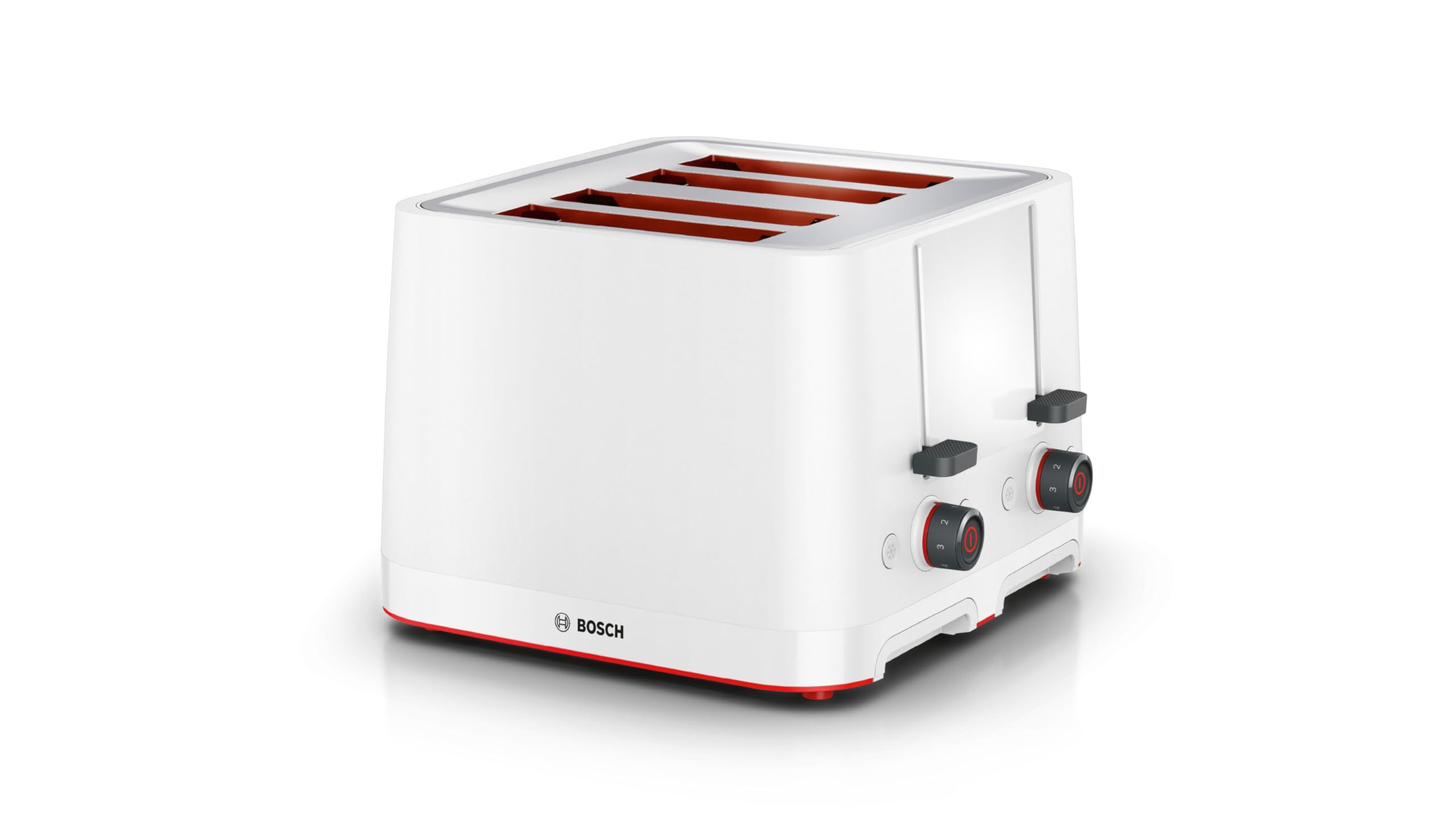 Bosch MyMoment Infuse TAT3M141GB - Stylish 4-Slice Toaster with 7 browning levels, Reheat/Defrost, Auto Shut-Off, High Lift and Crumb Tray, in Matte White