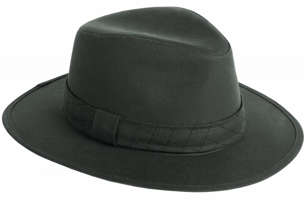 Failsworth Ladies Wax Drifter Fedora in Olive, Size: Medium