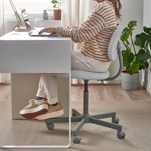 Chaise pivotante de bureau blanche et grise ProTuning BLECKBERGET Klovsta confortable - 6