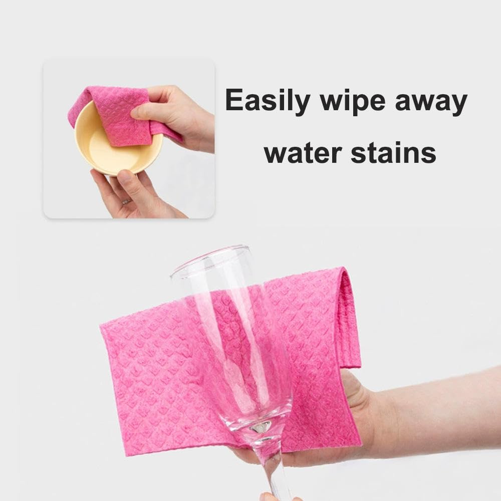 PILLTOX Swedish Dishcloths for Kitchen Reusable Cleaning Cloth 5 Pack Highly Absorbent Sponge Dish Cloth for Dishes Counters Kitchen Wipes Multipurpose Cleaning Cloth 4