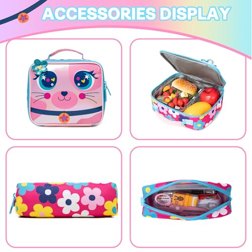 Image of Backpacks for Girls School Bag Cute Girls Backpacks Ages 8-10 Kids Bookbag Set Travel Backpack for Preschool Kindergarten Elementary Students Backpack to School Supplies