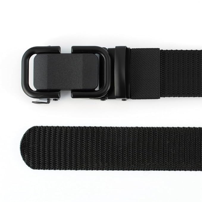 Image of Men's Nylon Fabric Belt for Men Auto Lock Formal Casual Boys Gents Width-35mm Waist Size 36 Inches or Under