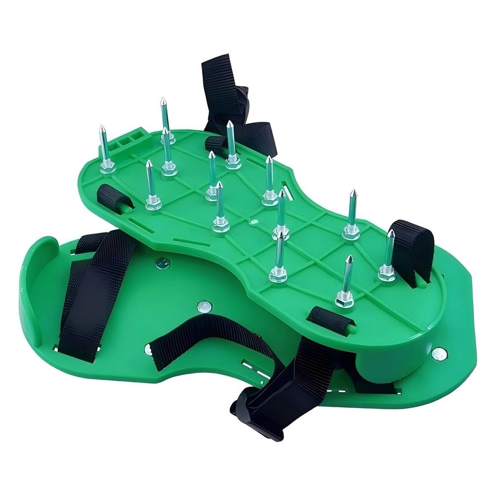 Littimoon Lawn Aerator Shoe Upgrades Garden Spike Shoes Heavy Strap Grass Aeration Shoes for Yard Soil Aerating Spike Tool