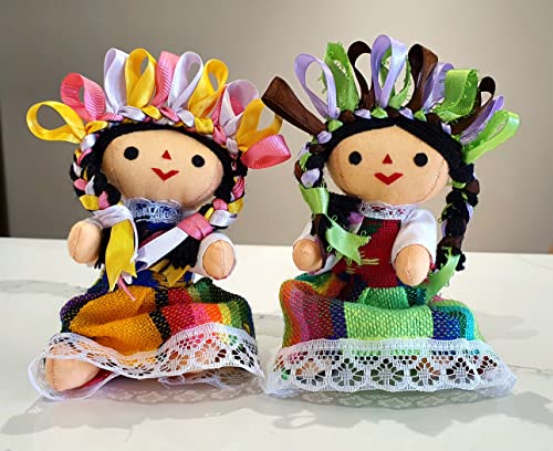 Muñecas de trapo tradicionales mexicanas ALKIMIA 2 unidades miniatura 5