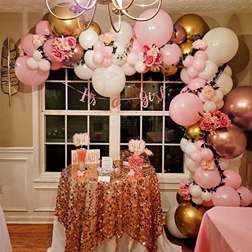 Beliueyes Mothers' Day Rose Gold Balloon Garland Kit 148PCS, Pink White Balloon Arch for Bridal Wedding Birthday Baby Shower Anniversary Party Decor Background Decoration - Image 7