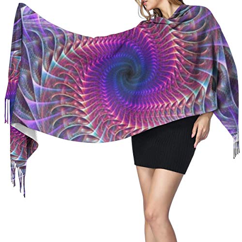 Women Ladies Girls Soft New Purple Tie Dye Psychedelic Trippy Art Cashmere Scarf Blanket Large Soft Pashmina With Tassel Elegant Dress Shawl Wrap For Wedding Party Daily Wear4