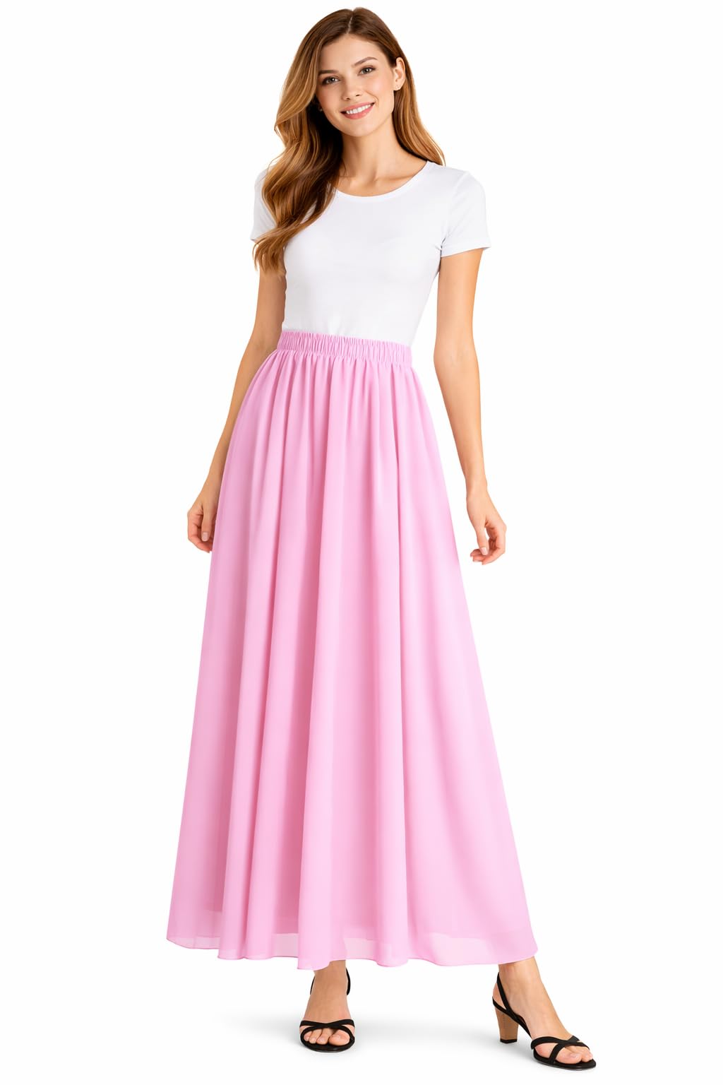 janak 'n' masaaya Georgette Maxi Skirt for Women, Elastic Waist, 40 Inch Length, Free Size 28-44 Inch Waist, Poly Georgette with Shantoon Lining, Available-picture-55