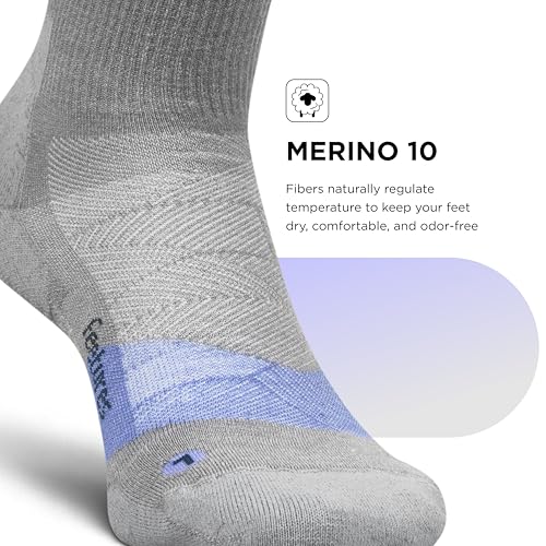 Image of Feetures Merino 10 Cushion Quarter Sock Stripe