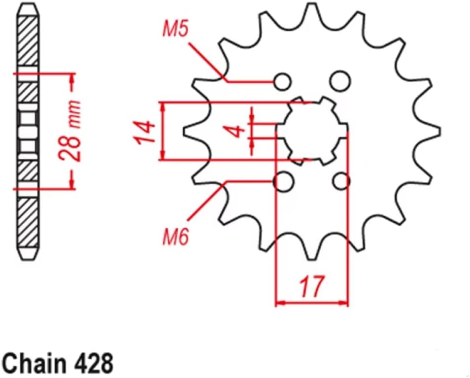 13T 428チェーンモーターサイクルフロントスプロケットTRX90 X 93-19 CRF125 14-25 125 Mulhac
